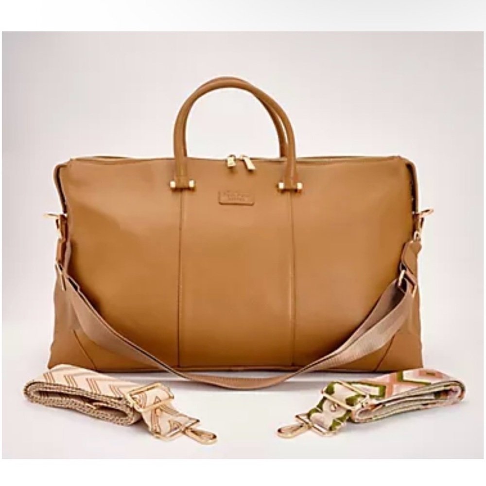 Classic Tan Leather Travel Weekender